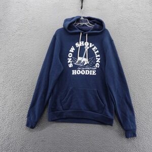 Where Im From Mens Snow‎ Shoveling Hoodie Sweatshirt Large Navy Blue NEW